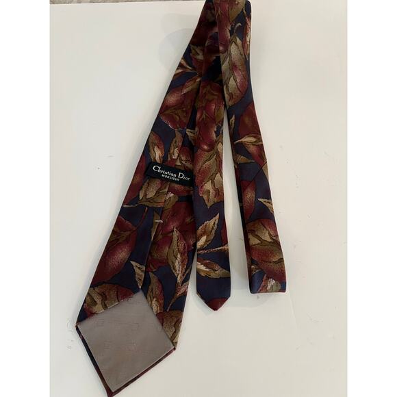 Christian Dior Men's Silk Neck Tie Made in Italy Pink Blue Floral Watercolor JL - Picture 3 of 9